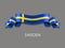 Swedish flag wavy ribbon background. Vector illustration.