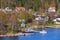 Swedish landscape, coastal village, pier