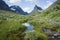 Swedish Lapland landscape. Nallo mountain in northern Sweden. Arctic environment