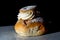 Swedish Lenten Bun Semla Close up