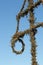 Swedish Maypole Covered in withered Birch Leaves