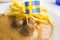 Swedish meatballs plate with Sweden flag