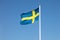 Swedish national flag waving in a breeze
