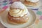 Swedish pastry semla, cream bun.