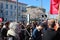 Swedish people at International workers day in Gothenburg, Sweden, social democrats, crowds, political gathering