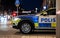 The Swedish police patrolling in a Volvo V90 estate car