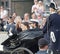 The swedish Prince Carl-Philip Bernadotte and his wife waving an