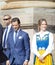 The swedish prins Carl Philip Bernadotte and princess Sofia Hellqvist outside the royal castle