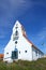 Swedish Seamen`s Church, traditional white building with orange roof, located in Skagen, Denmark.