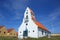 Swedish Seamen`s Church, traditional white building with orange roof, located in Skagen, Denmark