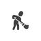 Sweeper, cleaning service employee vector icon