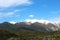 Sweeping landscape view of Mount Princeton, peaks covered in snow, in May in Nathrop, Colorado