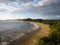 Sweeping panorama of waves rolling onto Nicaragua coast