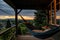 sweeping view of craftsman home porch with hammock