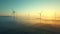 A Sweeping View of a Wind Farm with Towering Turbines Generating Electricity