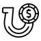 Sweepstake horseshoe icon outline vector. Draw lottery