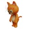 Sweet 3D Cat Cartoon Character looks tired