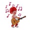 Sweet 3D Clown Boy Cartoon Design singing a romantic song