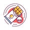 Sweet addiction color line icon. Physical or emotional dependence on eating confection. Pictogram for web page, mobile app, promo