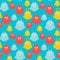 Sweet aliens vector seamless pattern