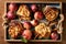 Sweet apple cinnamon buns. Traditional home bakery
