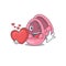 A sweet baby girl shoes cartoon character style holding a big heart