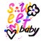 Sweet baby. T-shirt lettering graphics design. Text sweet. T-shirt graphics design. watercolor illustration