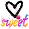 Sweet baby. T-shirt lettering graphics design. Text sweet. T-shirt graphics design. watercolor illustration
