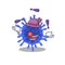 A sweet bacteria coronavirus mascot cartoon style playing Juggling