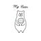 Sweet bear. Beautiful cartoon doodle cute bear in sketch style