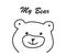 Sweet bear. Beautiful cartoon doodle cute bear in sketch style