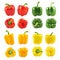 Sweet bell pepper set isolated