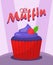 Sweet Berry Muffin Cartoon Vector Illustration