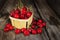 Sweet Bing Cherries Wood Basket