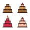 Sweet Birthday Wedding Cherry Cake Symbol Icon