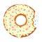 Sweet bite donut. Donut with glaze isolated on white background. Vector