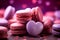 Sweet Bliss: Pink Macarons. Valentine's Day sweets. Pink macaroons heart shaped