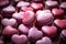 Sweet Bliss: Pink Macarons. Valentine's Day sweets. Pink macaroons heart shaped