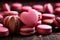 Sweet Bliss: Pink Macarons. Valentine's Day sweets. Pink macaroons heart shaped