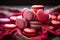 Sweet Bliss: Pink Macarons. Valentine's Day sweets. Pink macaroons heart shaped