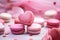 Sweet Bliss: Pink Macarons. Valentine's Day sweets. Pink macaroons heart shaped