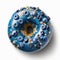 A Sweet Blueberry Donut, American Snack, Isolated on White Background - Generative AI