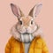 a sweet bunny wearing fashionable winter jacket