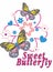 sweet butterfly print vector art