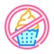 sweet cake food stop eat color icon vector illustration