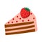 Sweet cake slice. Strawberry cake. Love and Valentine\\\'s Day concept.