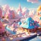 Sweet candy land. Cartoon game background