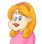 Sweet cartoon blonde girl in pink