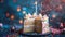Sweet Celebration: AI-Generated Birthday Cake with a Single Candle - This title conveys the joyous theme of a birthday