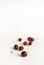 Sweet cherries on a white background